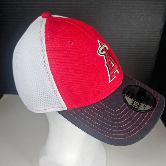New Era 39 Red, White, Navy Silver Los Angeles Angels of Anaheim Collection Cap - Picture 2 of 11